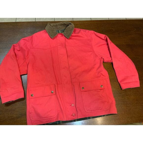 VTG Reversible Chore Barn Coat Jacket Large Wool Farm Work Wear Corduroy Collar - Picture 1 of 16